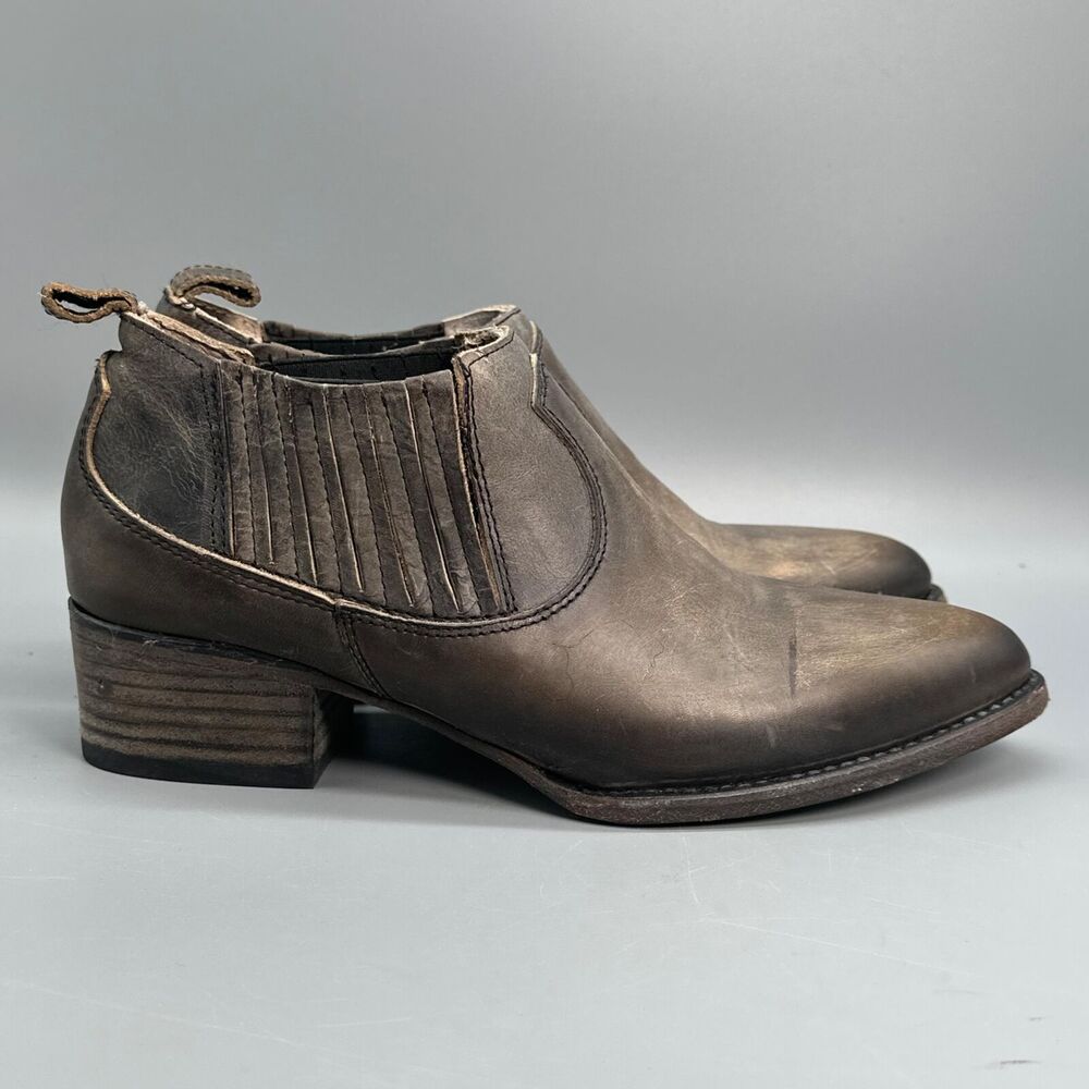 Freebird Opal Womens 9 Brown Boots Booties Pointed Toe Distressed Leather Shoes